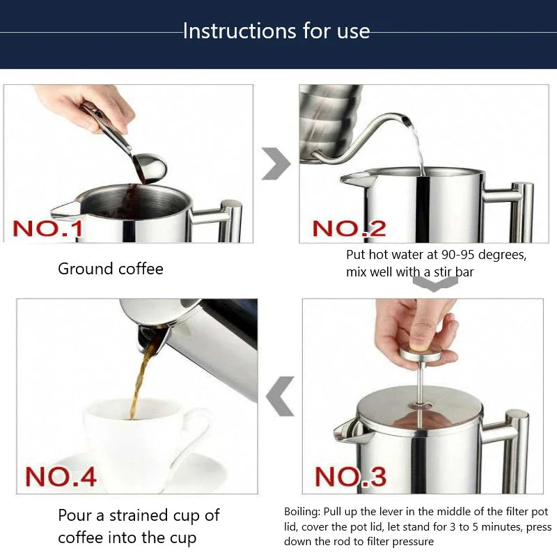 Coffee Plunger Stainless Steel French Coffee Press - Image 6