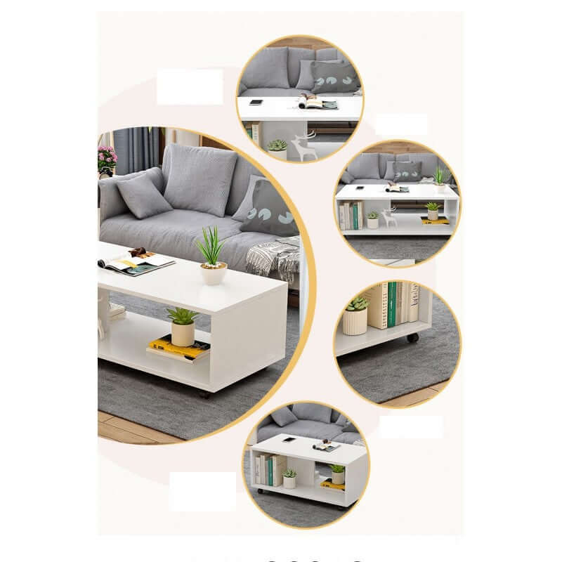 Coffee Table 120cm with Wheels - Image 3