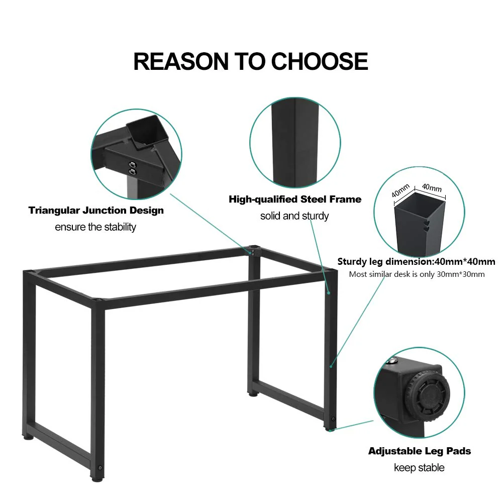 Computer Desk Table Black 120cm - Image 6