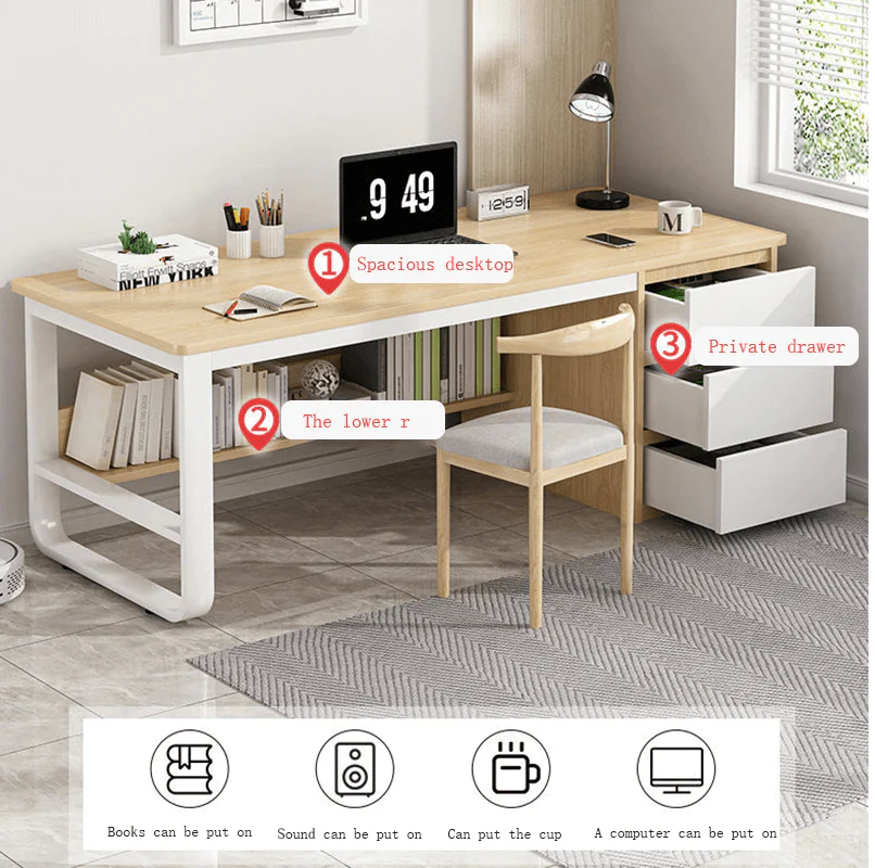 Computer Desk with Drawers - Image 4