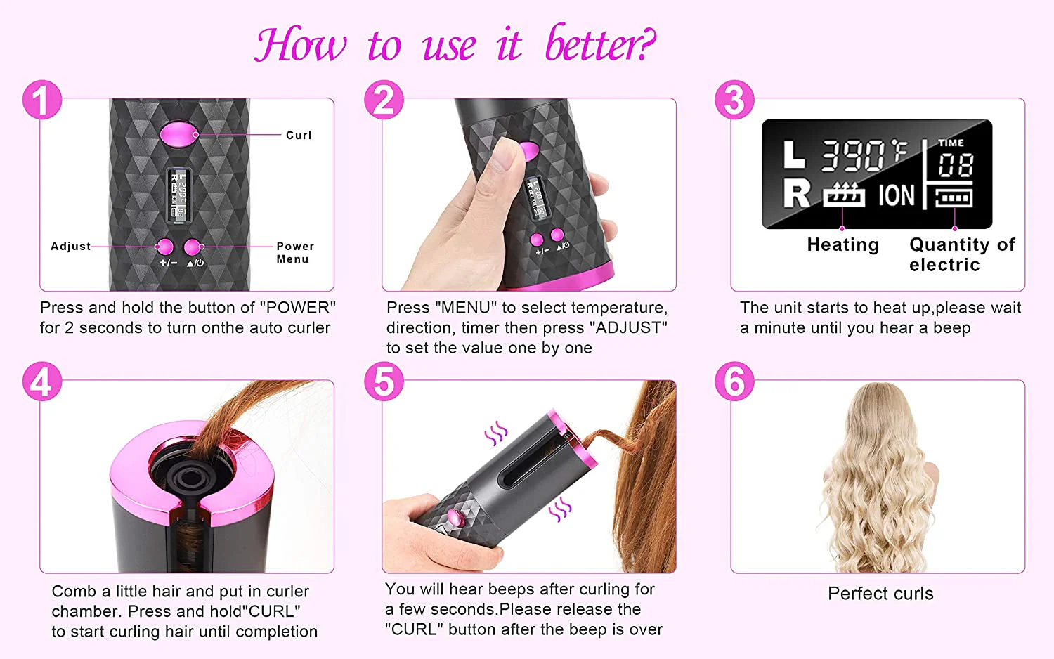 Cordless Automatic Hair Curler - Image 4
