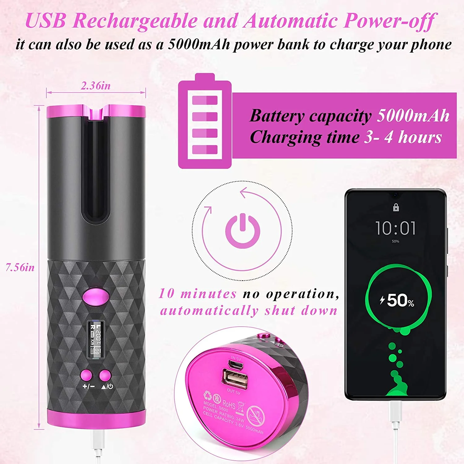 Cordless Automatic Hair Curler - Image 8