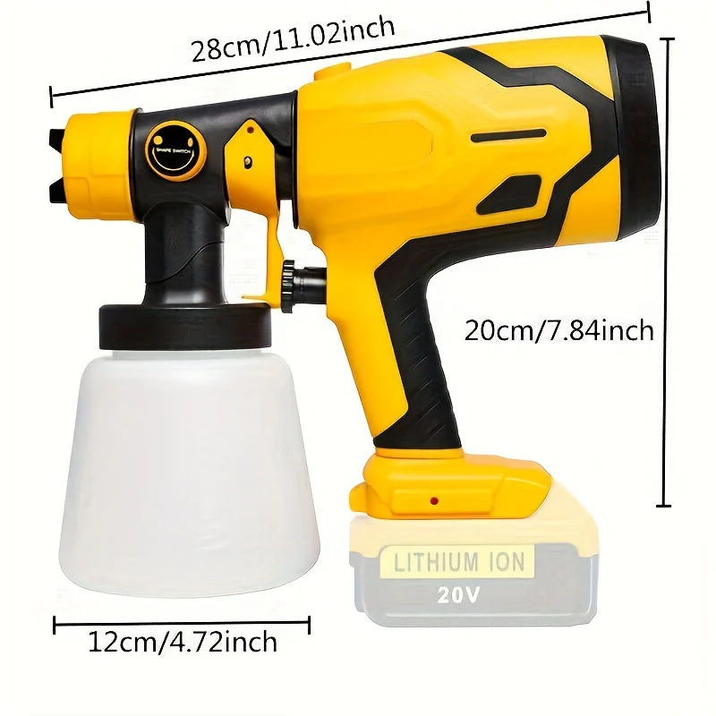 High Pressure Cordless Spray Gun Paint Sprayer Fits Dewalt 18V Battery - Image 2
