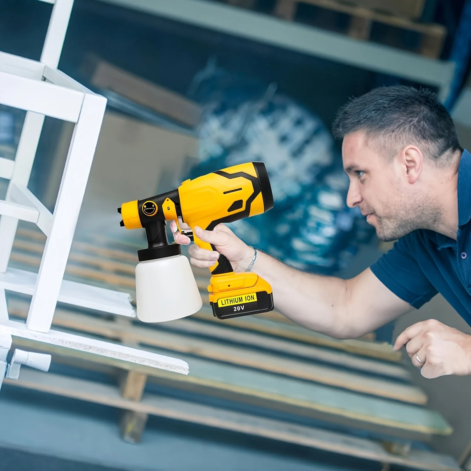 High Pressure Cordless Spray Gun Paint Sprayer Fits Dewalt 18V Battery - Image 8