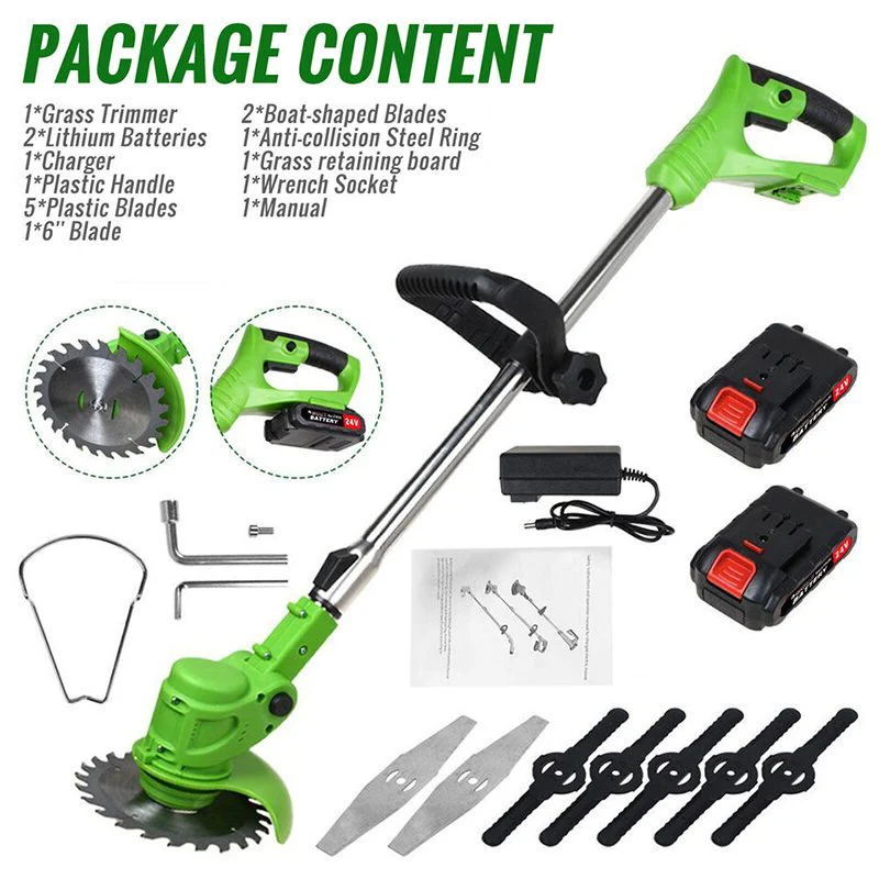 Cordless Push Weed Eater and Grass Trimmer Lawn Mower - Image 11