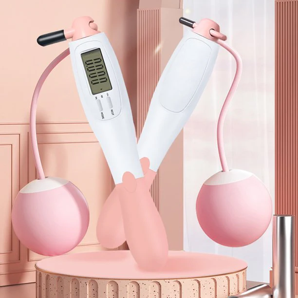 Cordless Skipping Digital Jump Rope (Pink/White) - Image 9