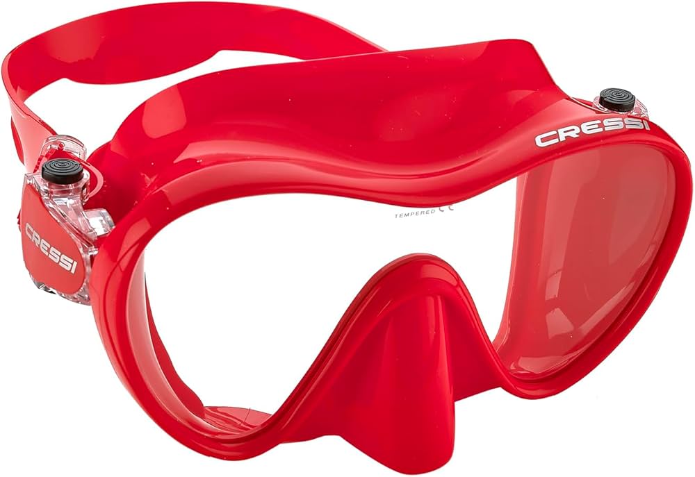 Cressi F1 High-Grade Silicone Frameless Dive Mask - Red - Image 2
