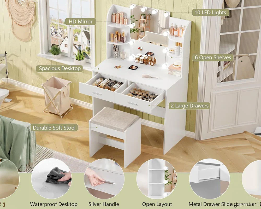Dressing Table With Mirror - Image 4