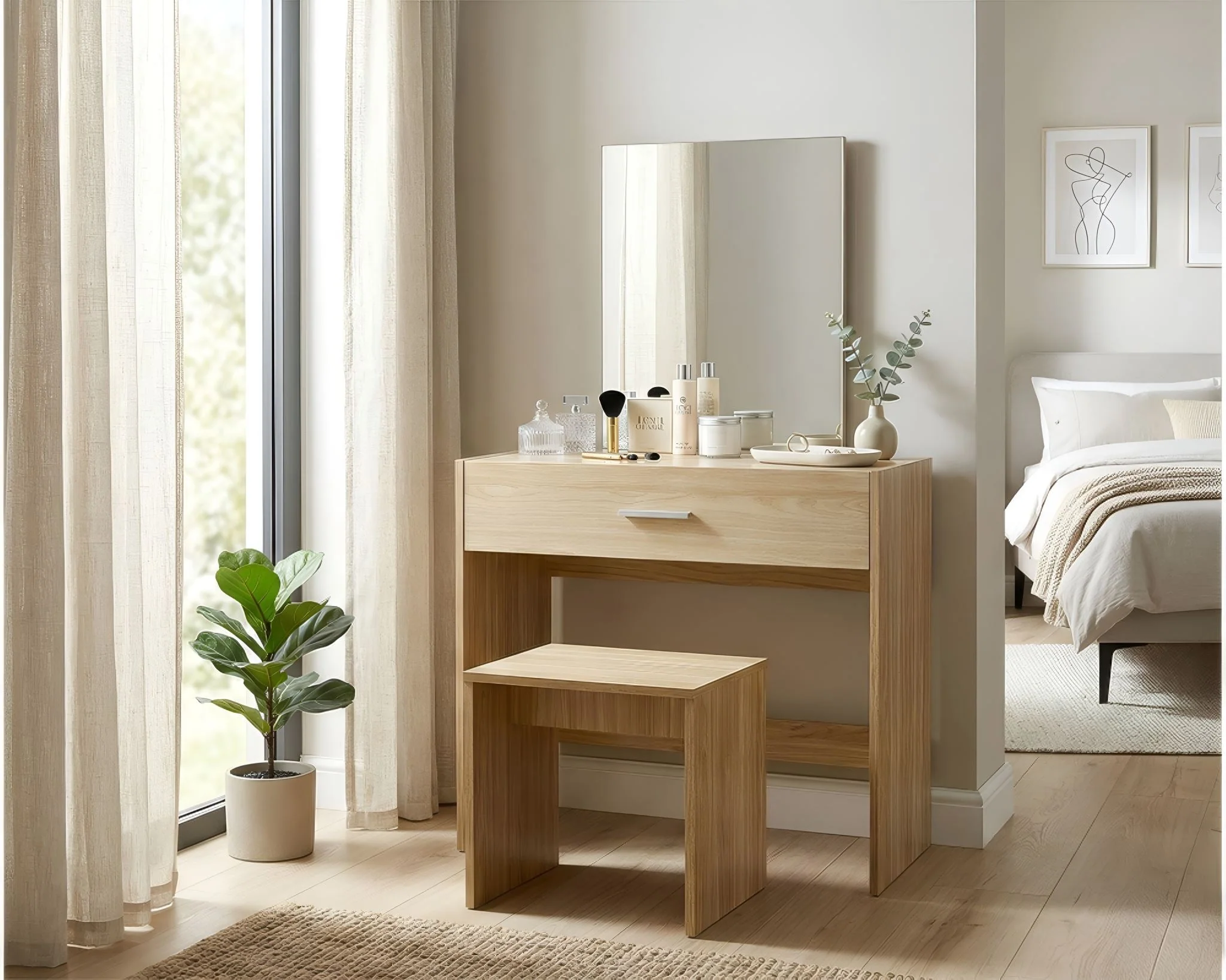 CURA Dressing Table Brown - Image 8
