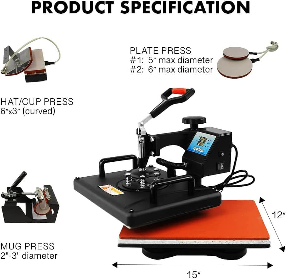 Digital Heat Press Machine Transfer T-Shirt Printer 38 x 30CM - Image 3