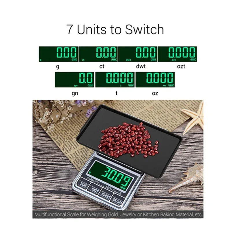 Digital Pocket Scales Capacity 200g/0.01g Jewelry Mini Portable Lab Analytical - Image 4