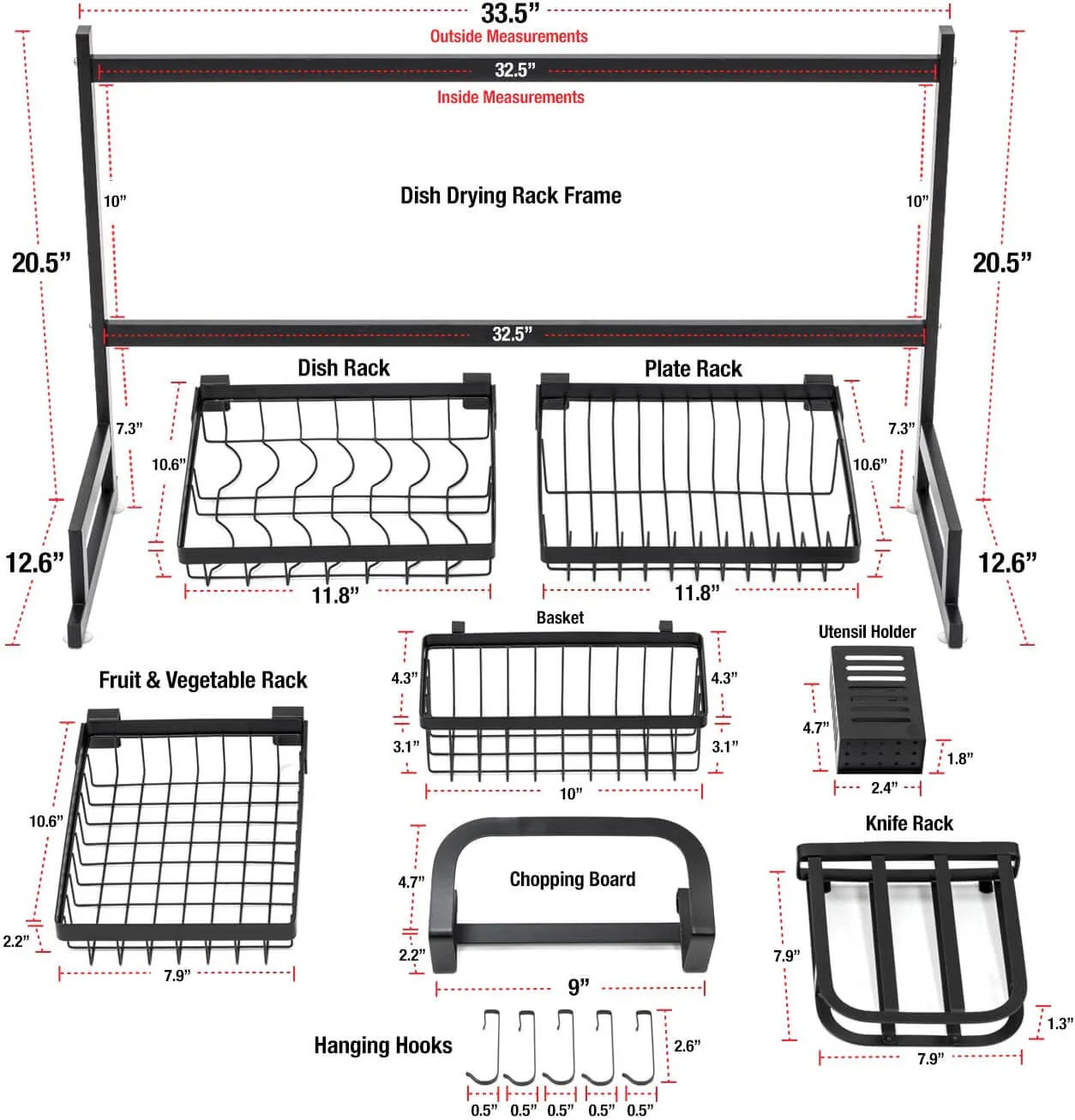 Dish Drying Rack Over Sink Kitchen Supplies - Image 5