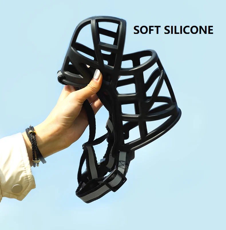 Dog Silicone Muzzle Prevents Chewing Biting Soft Basket Drinking L-XXL - Image 3