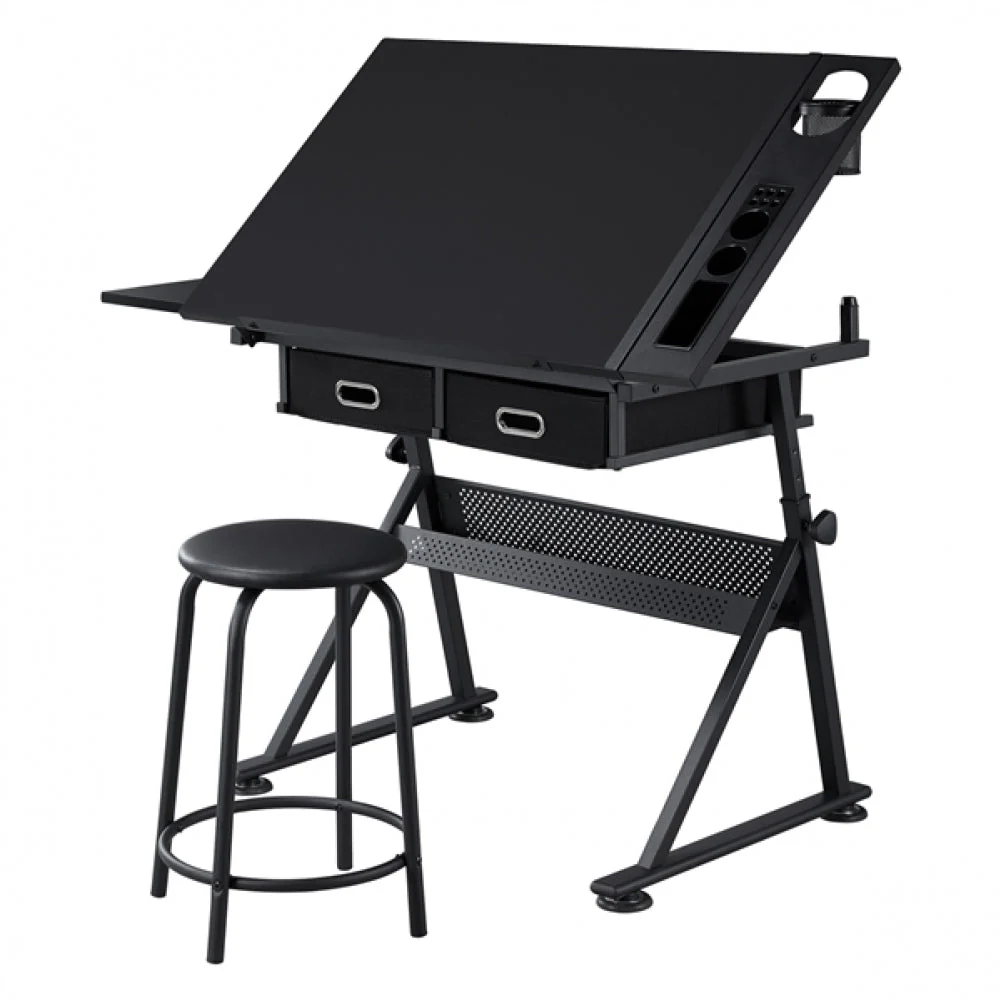 Drafting Table/Stool Set with Adjustable Table Angles & Heights All-in-One - Image 3