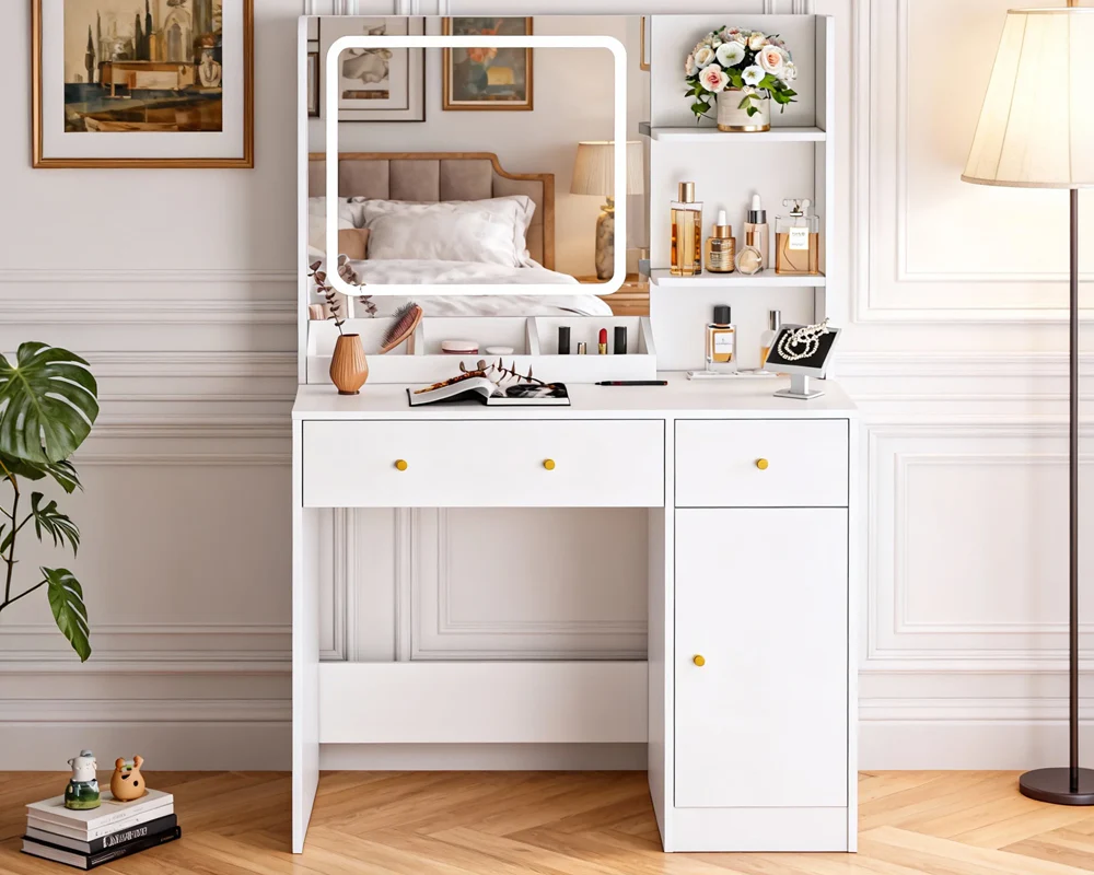 Dressing Table – 120CM Dressing Table with Mirror LED Lights - Image 3