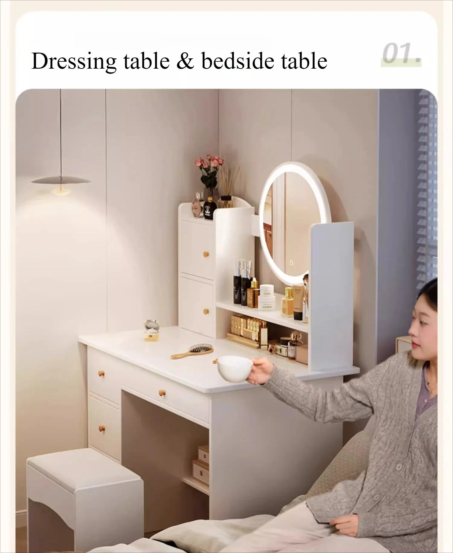 Dressing table with LED Mirror - Image 5