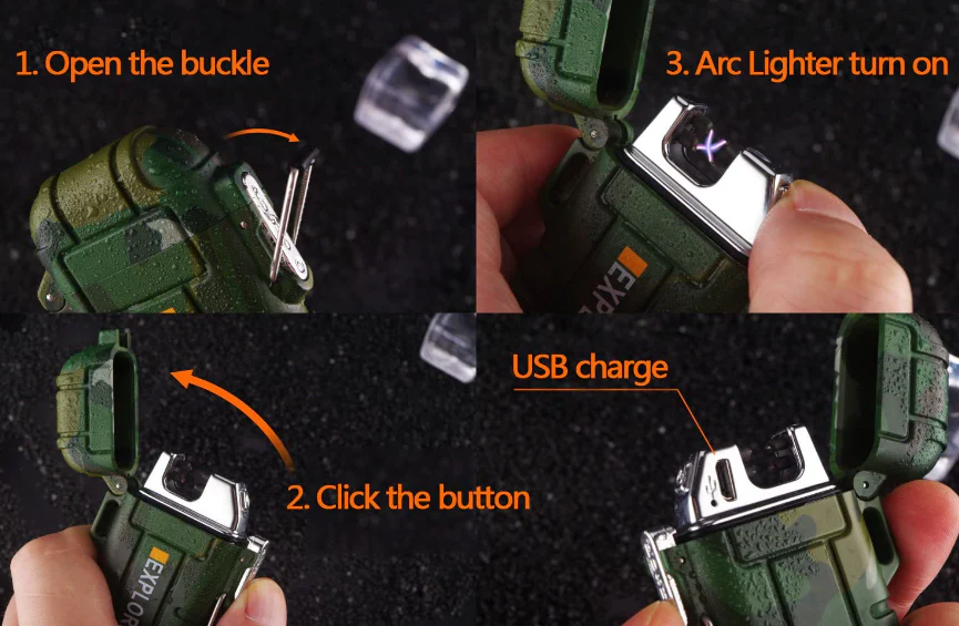 Dual Arc Lighter Double Arc Plasma USB Lighter Rechargeable Flameless Water... B - Image 3