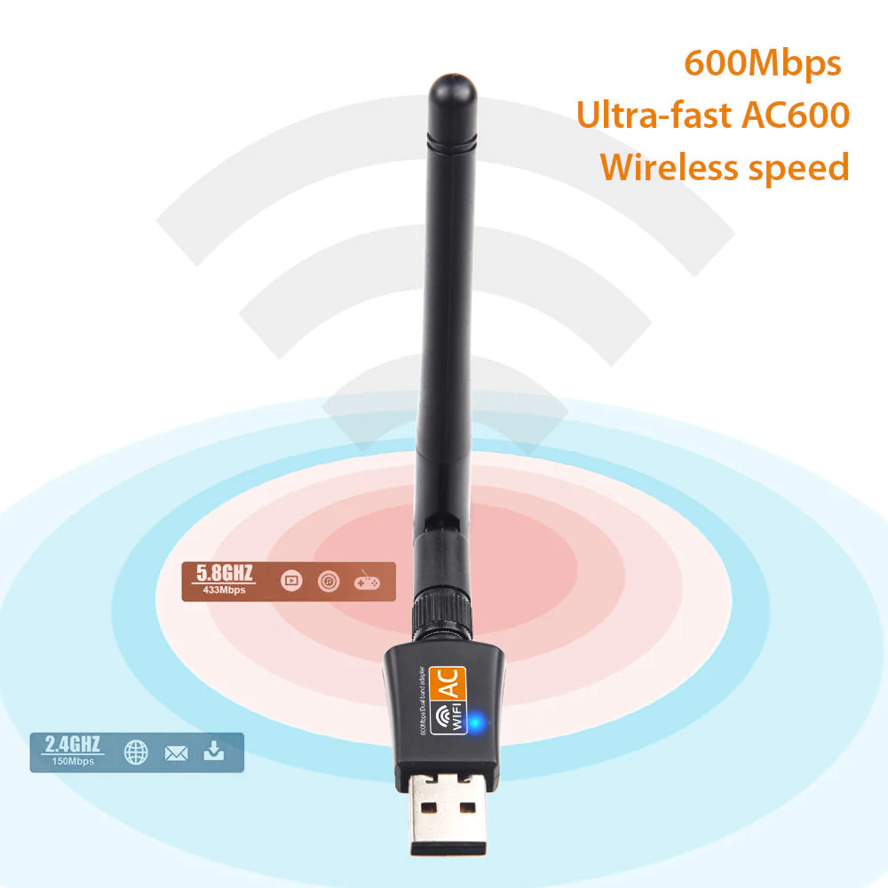 Dual Band USB WiFi Adapter Dongle Wireless Network Laptop Antenna 2.4G 5G - Image 5