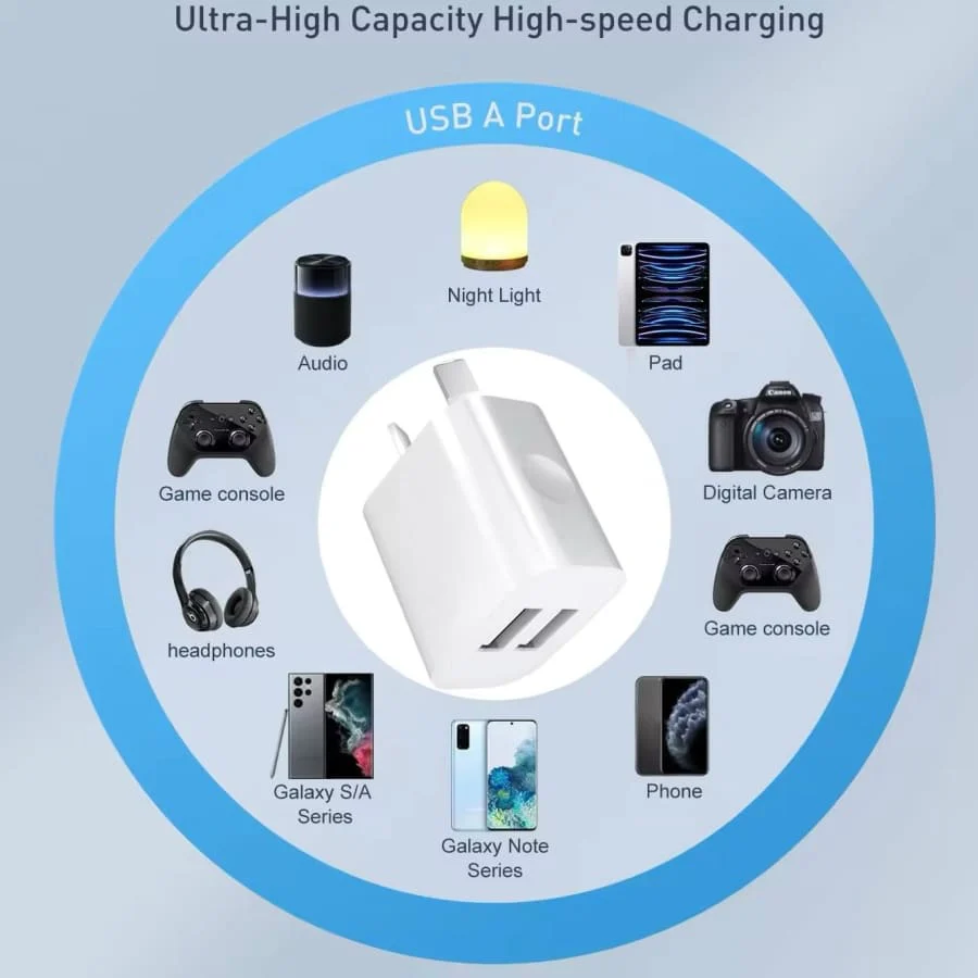 Dual USB Power Adapter Wall Plug (NZ / AUS) (White) - Image 10