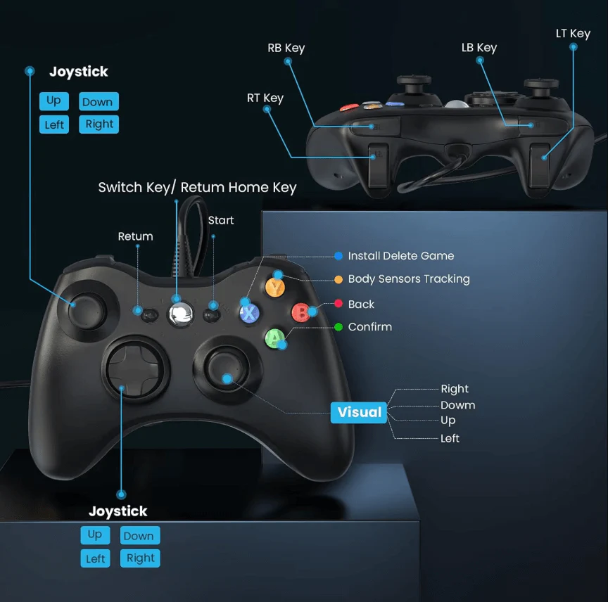 Dual Vibration Wired Controller for Xbox 360 & PC – Gamepad - Image 5