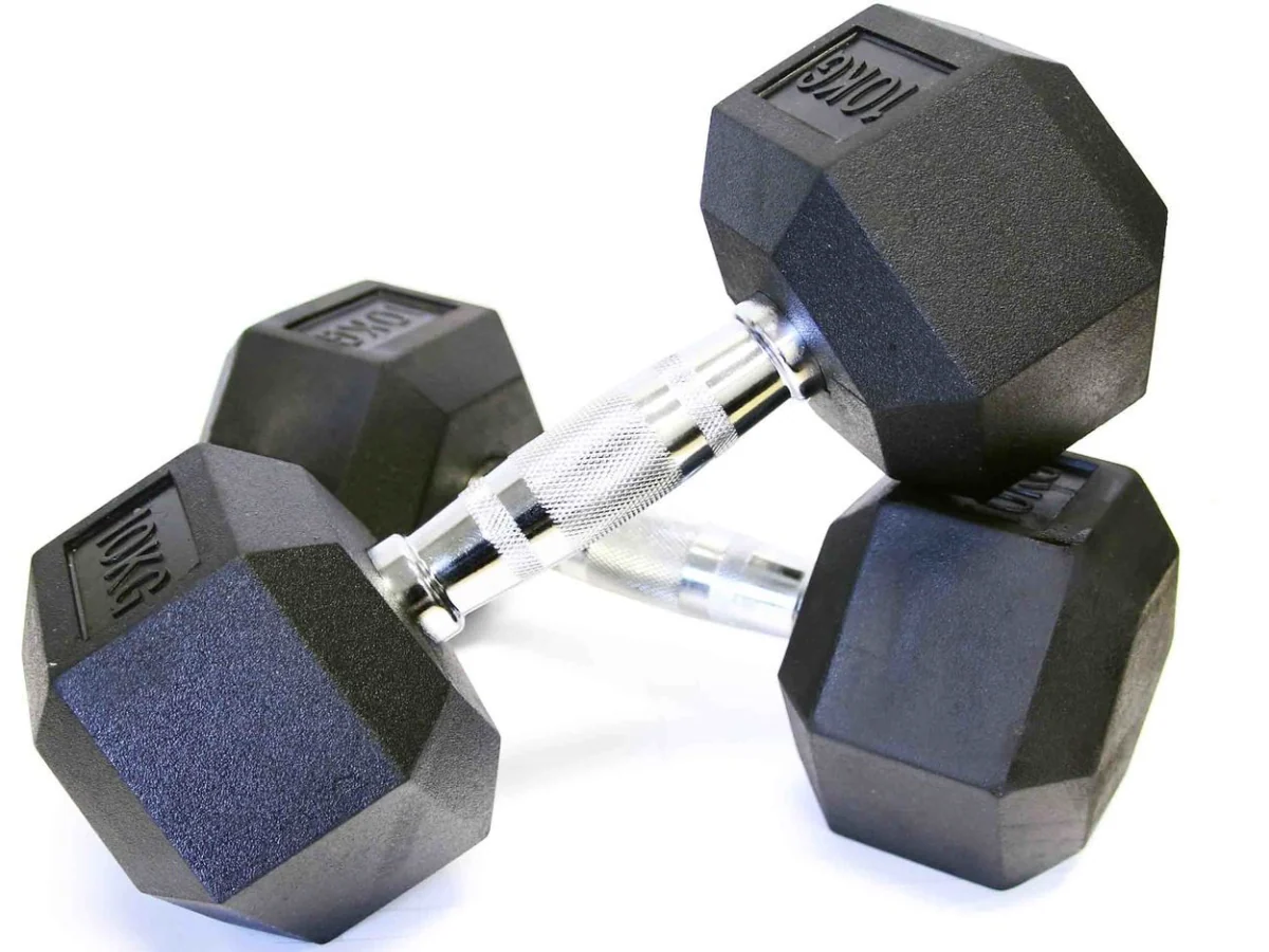 Dumbbell Set - 2 x 10kg Hex Weights - Image 16