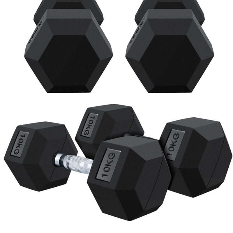Dumbbells Set 2X 10kg hex weights - Image 2
