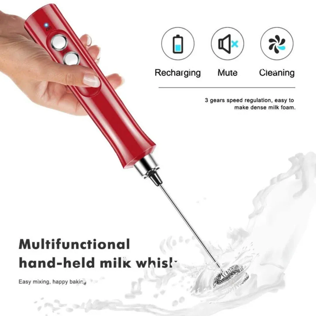 Electric Milk Frother Rechargeable Whisk Mixer Stirrer - Image 8