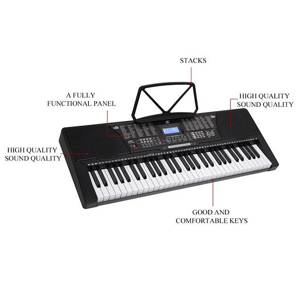 61 Key Electronic Keyboard Piano and Piano Stand - Image 4