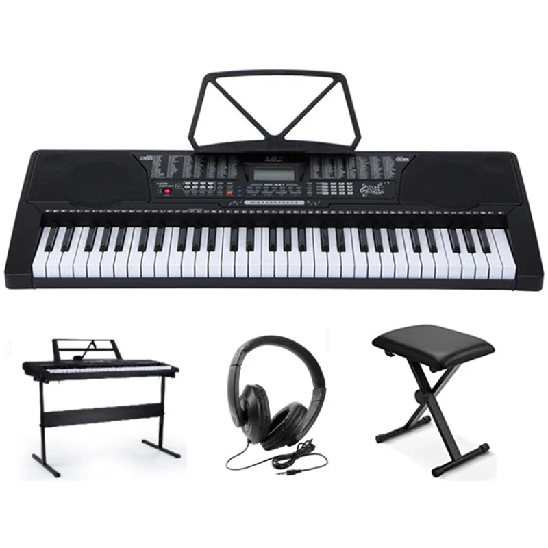 Electronic Piano Keyboard Piano with Stand Headphone and Stool - Image 9