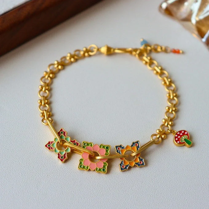 Embellique 18K Copper Gold Plated Dopamine Oil Drop Bracelet - Image 3