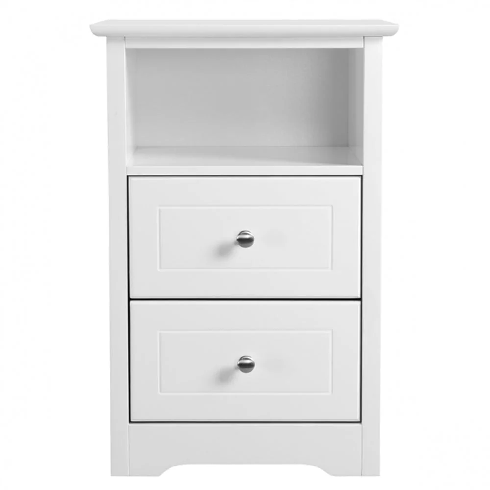 End Table with 2 Drawers and 1 Cubby Side Table Night Stand - Image 2