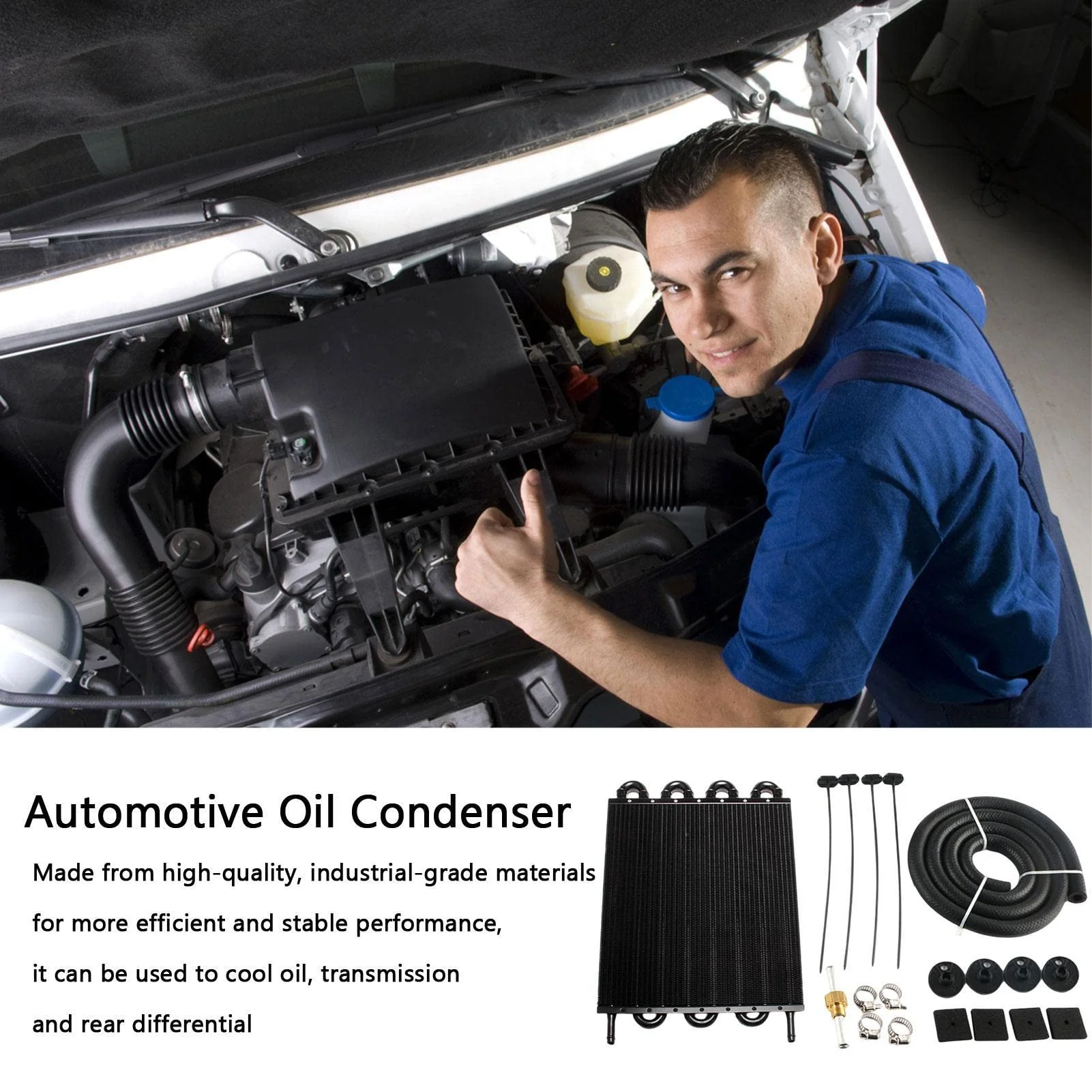 Engine Oil Cooler Radiator 8 Rows Kit - Image 5
