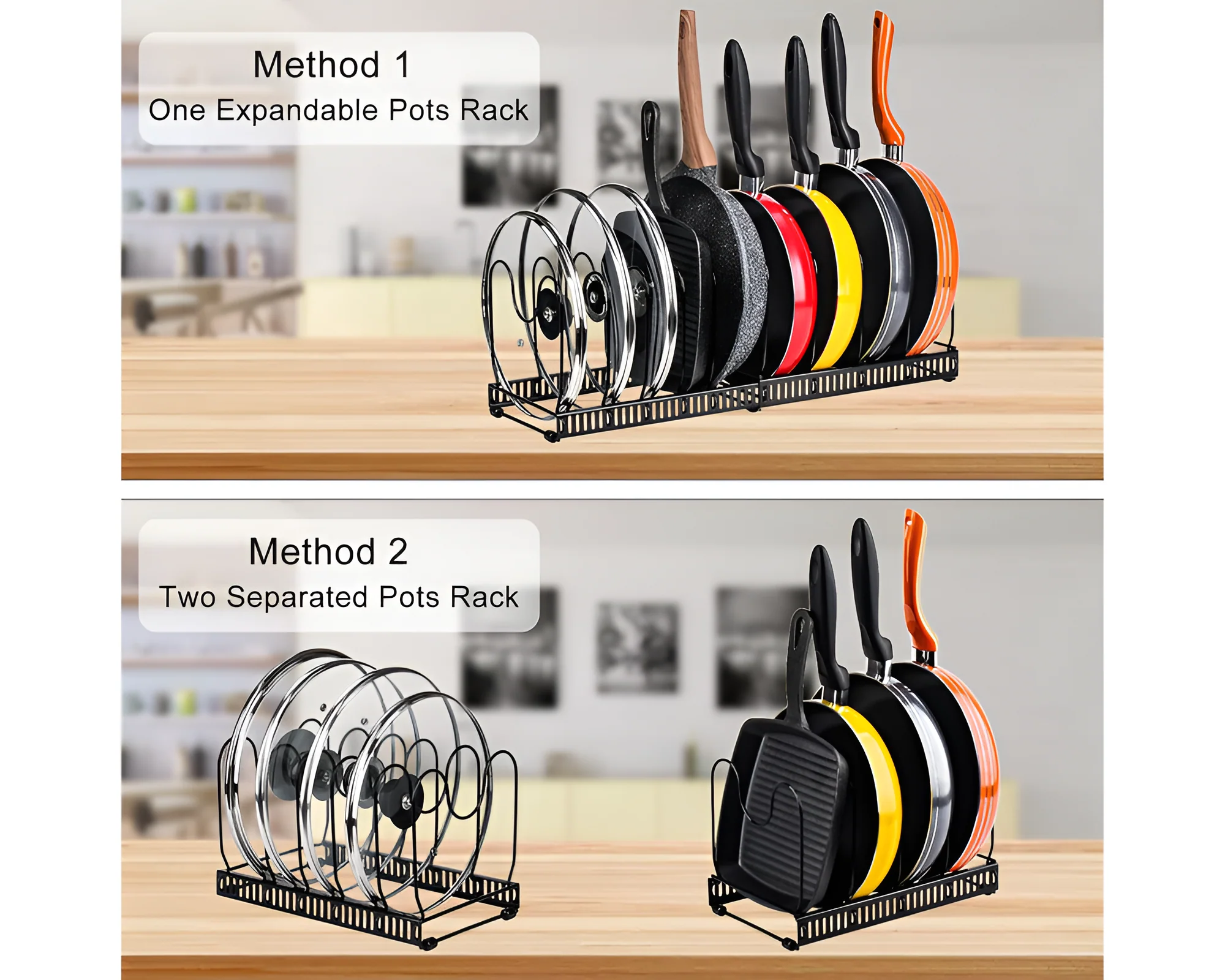 Expandable Lid and Pan Organiser Black Rack - Image 6