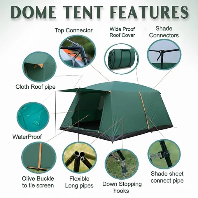 Family Tent –Double layers Waterproof-3 Size Two Colours Aavailable - Image 9