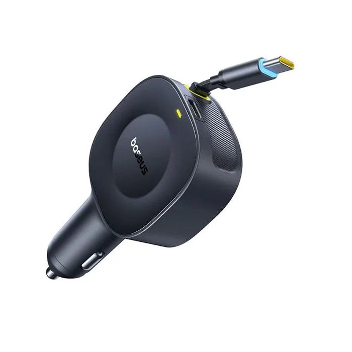 Fast Charging Car Charger USB-C Port + USB-C Retractable Cable - Image 2