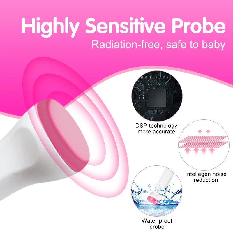 Fetal Doppler Baby Heart Monitor – LCD Display Pregnancy Heartbeat Detector - Image 5
