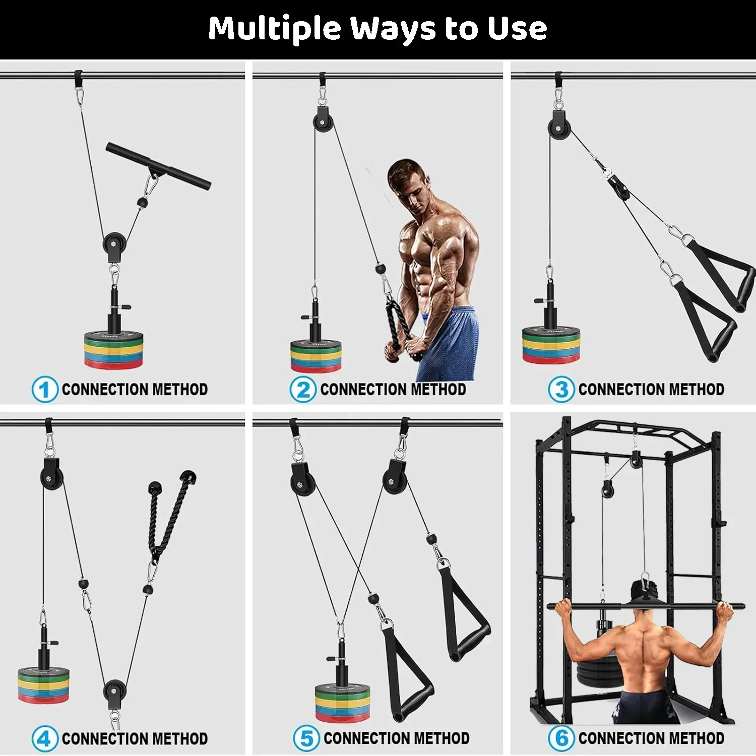 Fitness Pulley Cable System for Home Gym Weight Lifting - Image 5