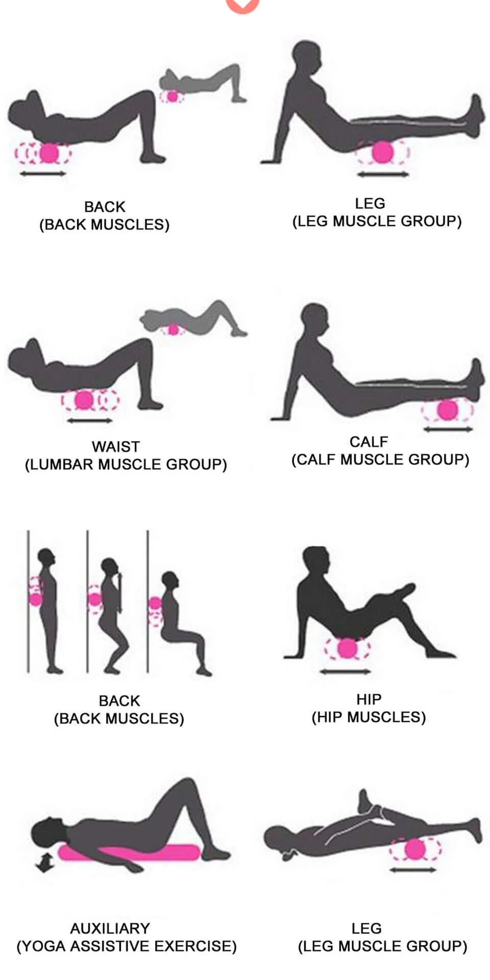 Foam Roller Yoga Roller 60cm Black - Image 2