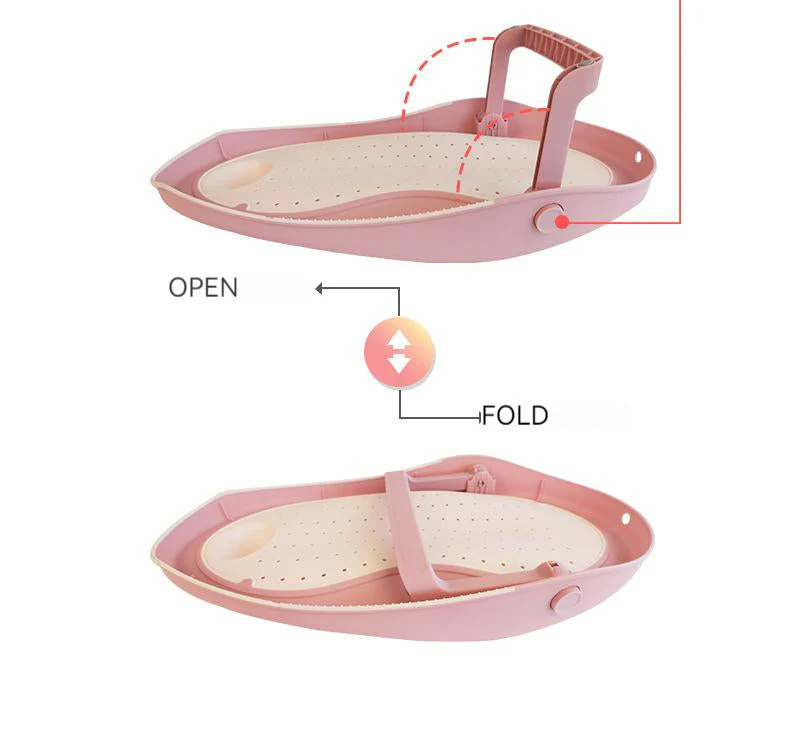 Foldable Baby Bath Tub & Bath Seat -Pink - Image 7