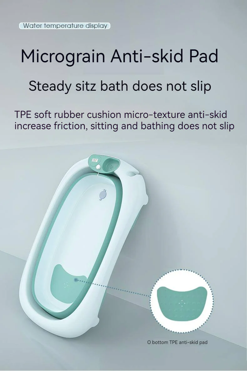 Foldable Bath Tub for Newborn, Baby & Kids With Thermometer-Pink - Image 18