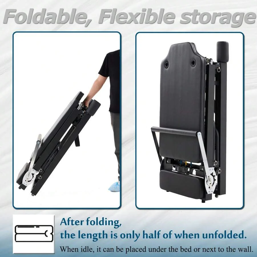 Foldable Pilates Reformer With Headrest Black - Image 7