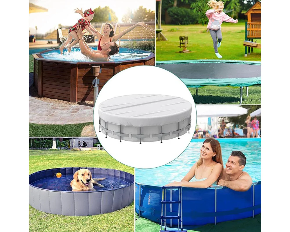 Foldable Round Sunscreen Dustproof Swimming Pool Cover - Image 3