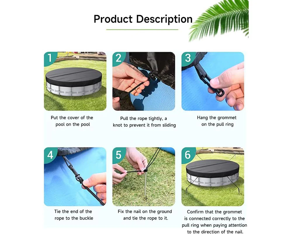 Foldable Round Sunscreen Dustproof Swimming Pool Cover - Image 6