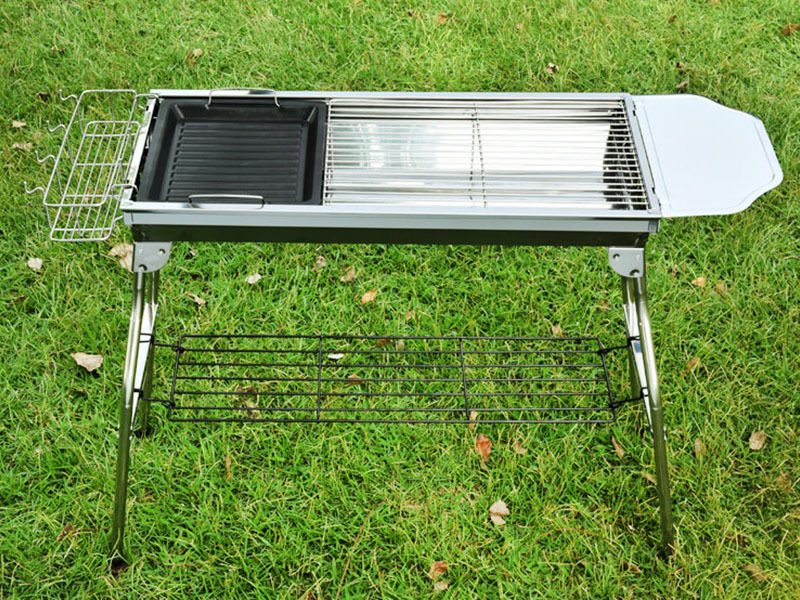 Foldable Stainless Steel BBQ Stove Grill Combo 2 - Image 2