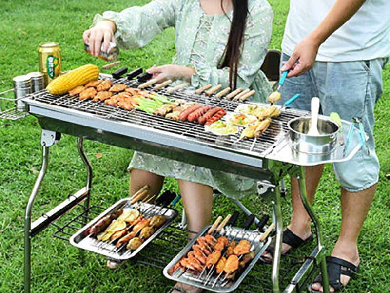 Foldable Stainless Steel BBQ Stove Grill Combo 2 - Image 5