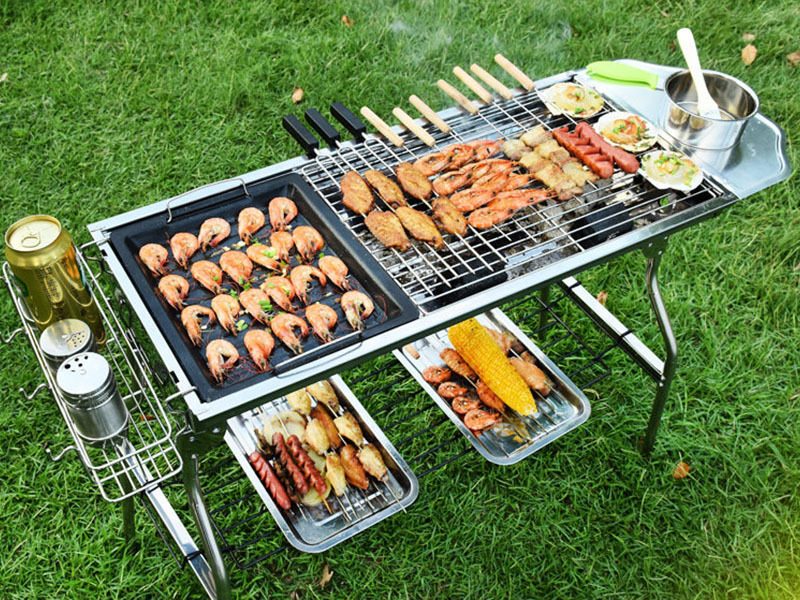 Foldable Stainless Steel BBQ Stove Grill Combo 2 - Image 6