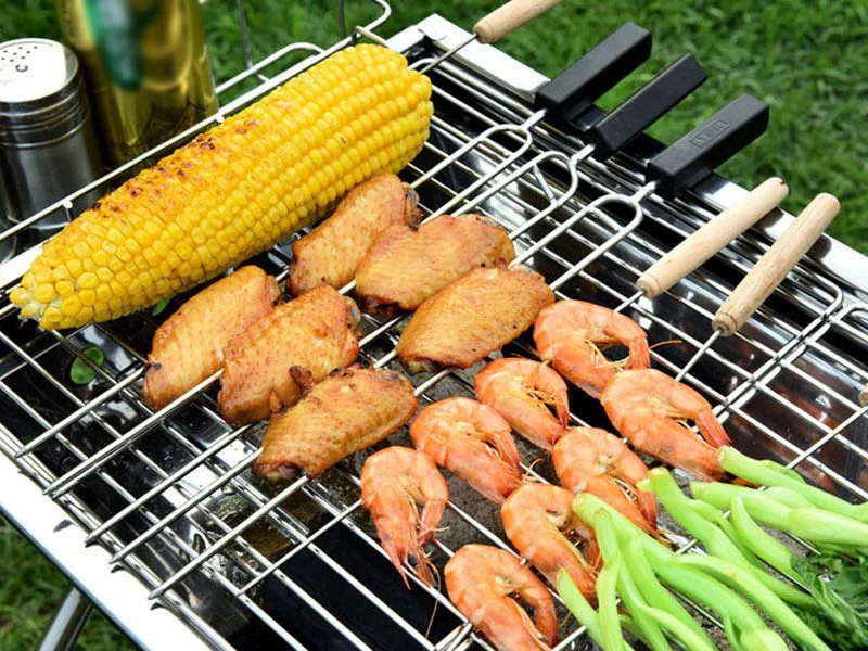 Foldable Stainless Steel BBQ Stove Grill Combo 3 - Image 2