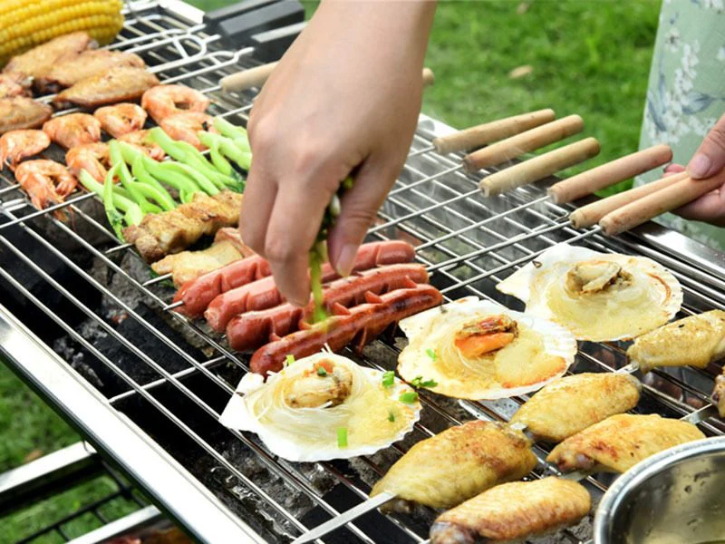 Foldable Stainless Steel BBQ Stove Grill Combo 3 - Image 3