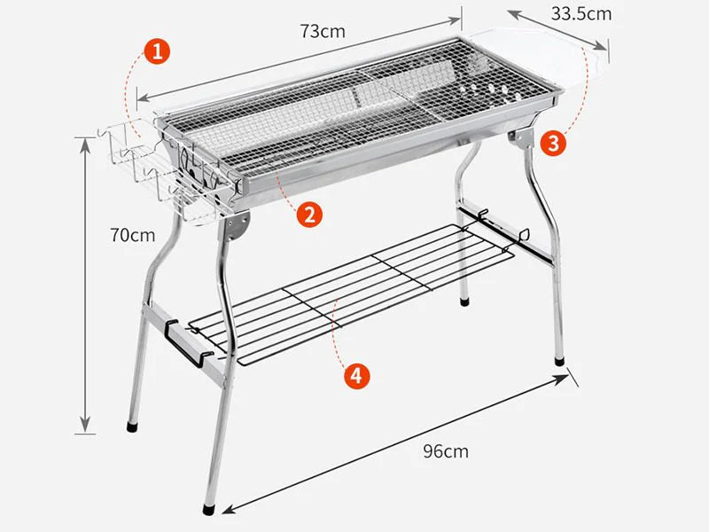 Foldable Stainless Steel BBQ Stove Grill Combo 3 - Image 7