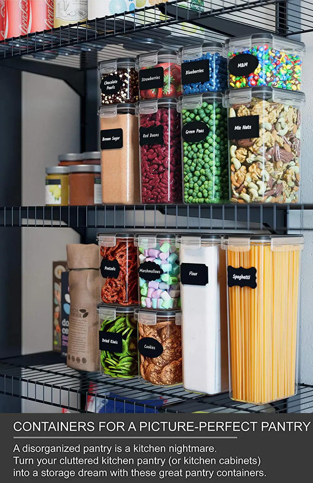 Food Storage Container Set Kitchen and Pantry Containers 14PCS - Image 10